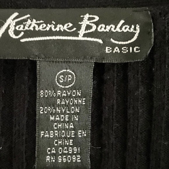 Katherine Barclay Women Knit Sweater Cardigan Ribbed Black Rayon Sz S Oversized - Picture 5 of 9